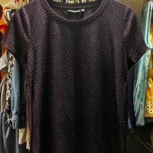 Dark plum textured Apt 9 blouse used women's M